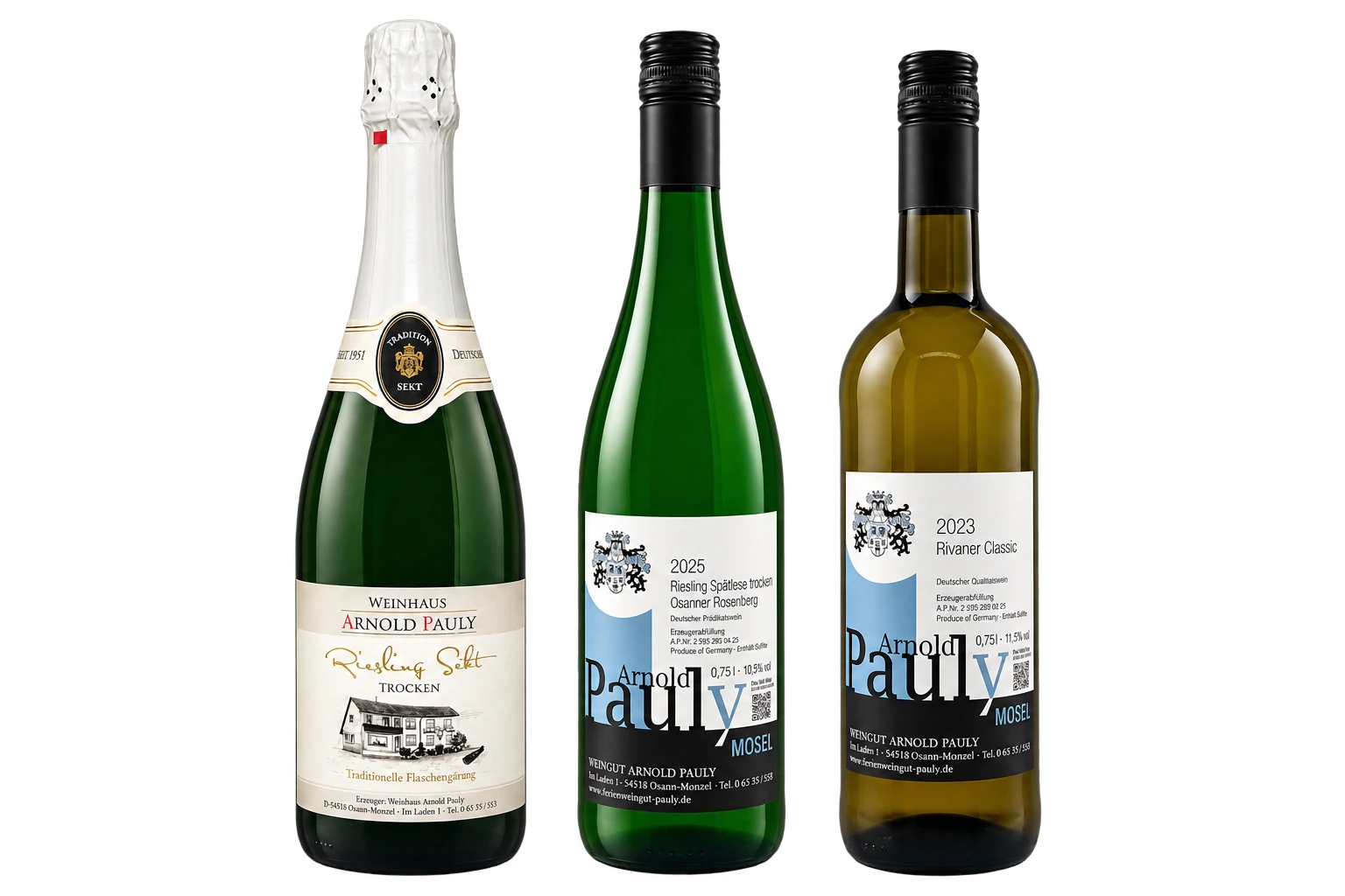 3 Flaschen im Paket „Weiß & prickelnd“